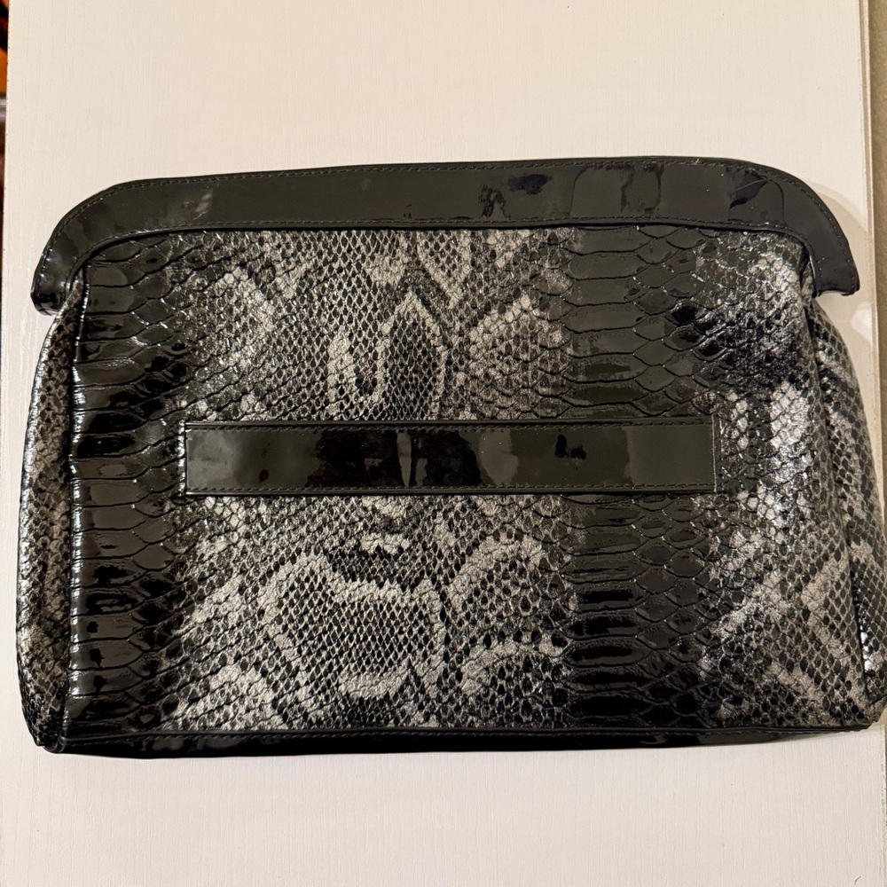 Redken Black Snakeskin Clutch Purse